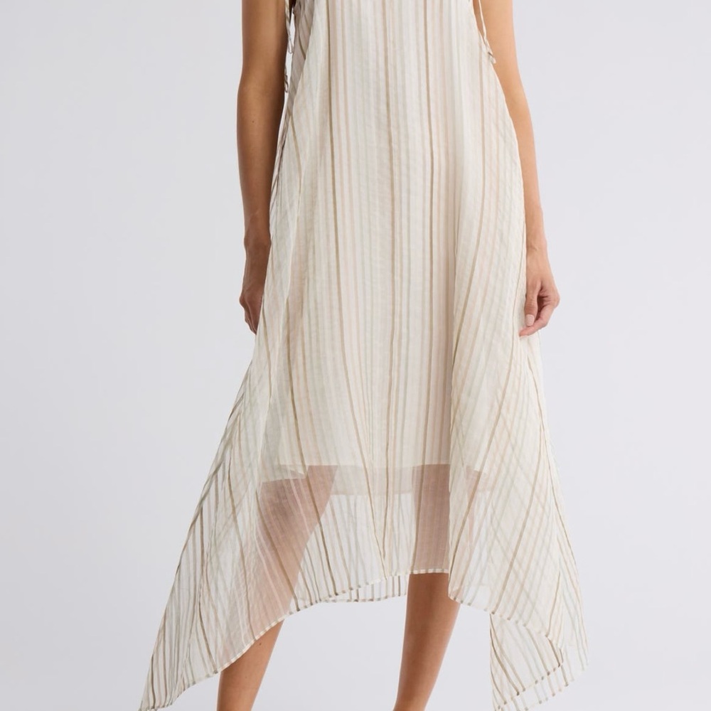 Joie Asymmetrical Cream Striped Dress